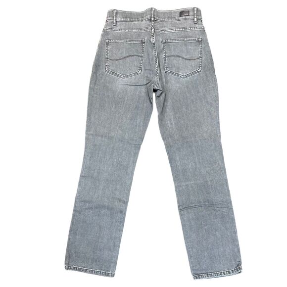 Lee Womens Denim Blue Jeans Pants Total Freedom Fit Straight Leg Gray 6 Short - Picture 3 of 8